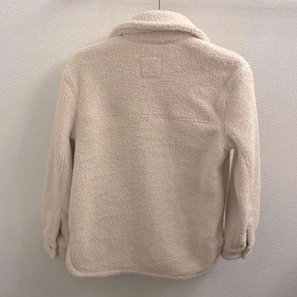 Abercrombie & Fitch Cream Sherpa Shirt Jacket - Picture 8 of 8